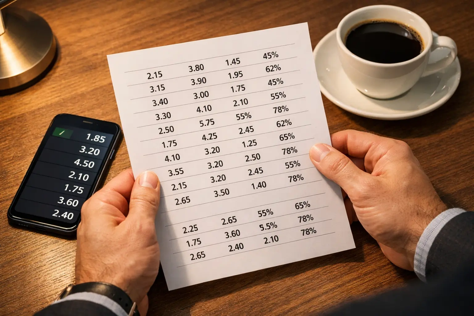 Persona analizza quote e probabilità per trovare valore nelle scommesse