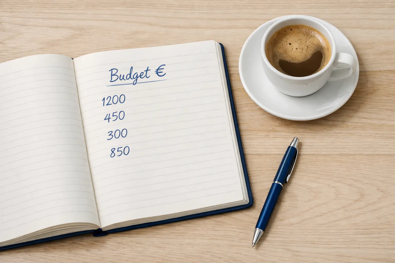 Notebook con pianificazione finanziaria e simbolo euro